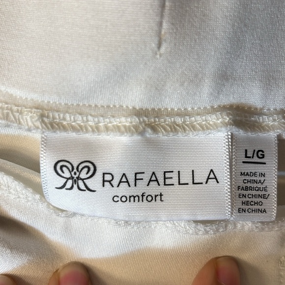 Rafaella Cream White Knit Pant with Front Seam Women’s Size Large - Picture 5 of 7